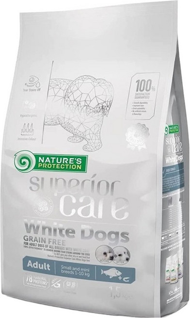 NATURE'S PROTECTION 自然本色 小型成犬 犬糧, 1.5kg, 1包, 白魚 + 磷蝦