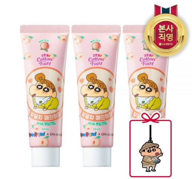 [짱구에디션] 코튼풋 발꿈치 매끈하자 풋밤크림 55ML 3개+짱구 러기지택, 풋밤크림 55ML 3개+짱구러기지택