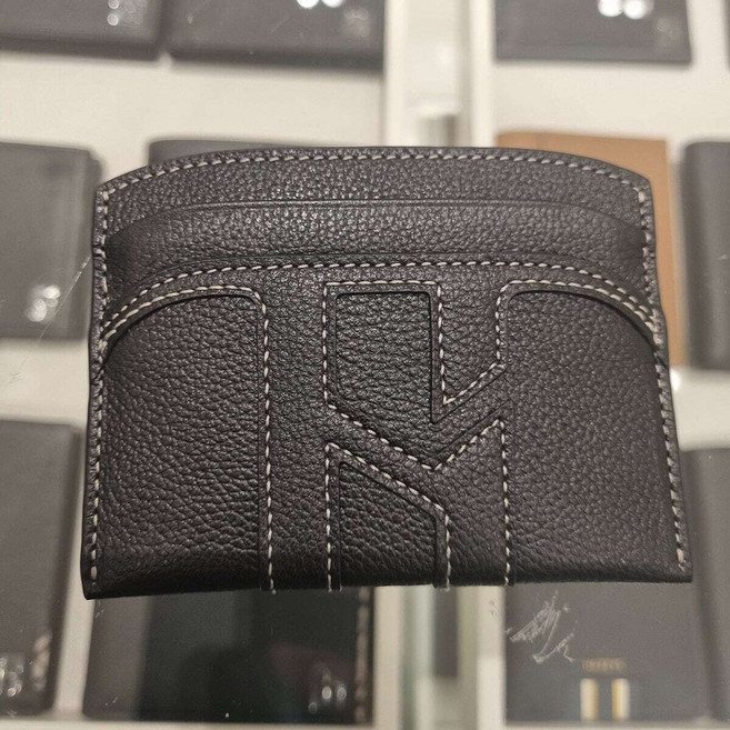 [백화점정품/매장출고] 헤지스 블랙 스티치 포인트 가죽 카드지갑 HIHO6E566BK