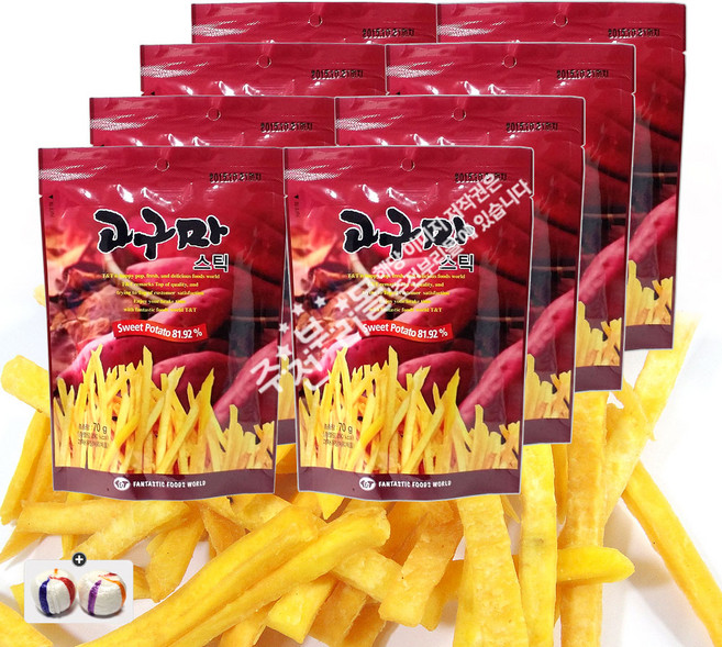 고구마스틱(70g) x 8봉+자색옥춘사탕 20g 세트, 70g, 8개