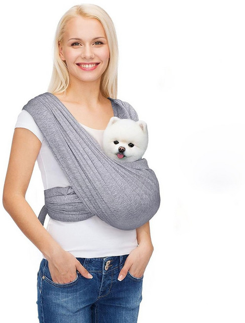 나인나 메쉬형 보자기 반려동물띠 반려견 강아지 포대기 슬링백, 1개, 그레이