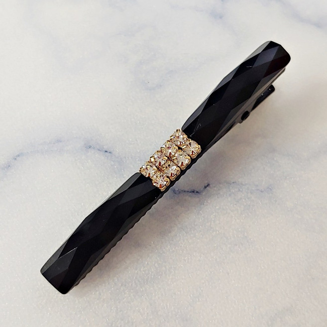 윤이네 국산 핸드메이드 큐빅 보석 미니 일자핀 악어핀 악어집게 메탈 앞머리 옆머리 집게핀 B-28