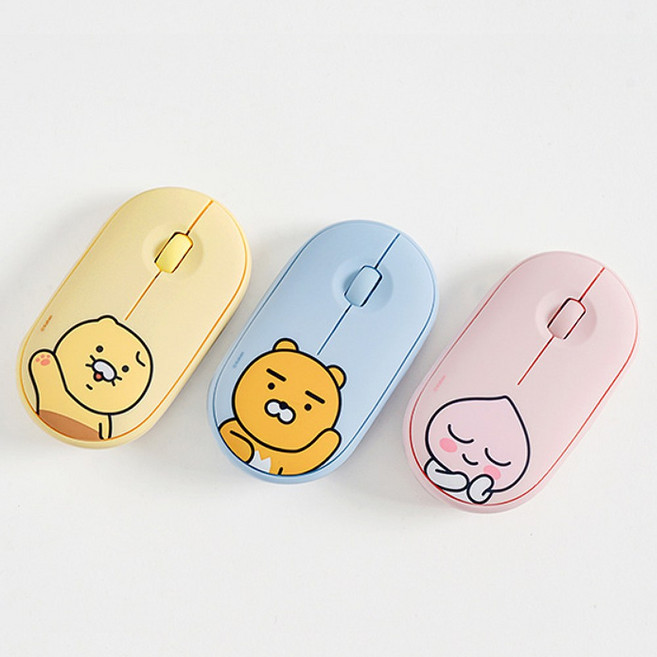 무선마우스 카카오 춘식이 초경량 블루투스 사무실 회사 무소음 휴대용, 카카오무선마우스_어피치