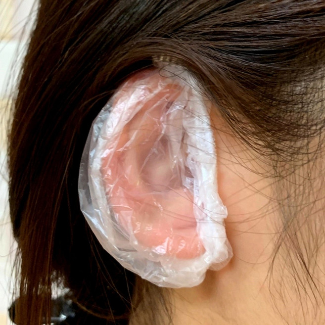 염색 귀마개 비닐 이어캡 100P 샤워 일회용 귀, 1