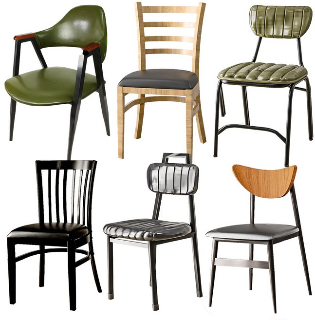 업소 식당 카페 인테리어 의자 모음 철재 식탁의자 음식점 가정 분식점 레스토랑 구내식당, 4. 나비의자, 엔틱(카키좌판), 1개, 엔틱(카키좌판)