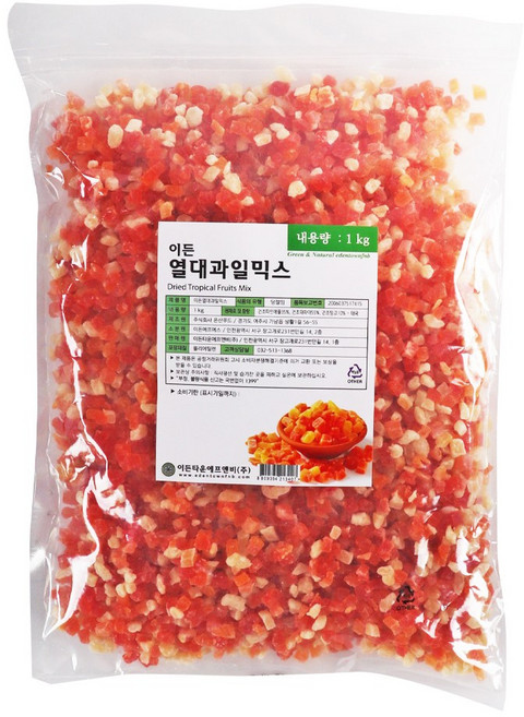 이든 열대과일믹스 1kg 열대과일 건과일믹스 빙수 까페 베이킹 간식 주전부리, 1개