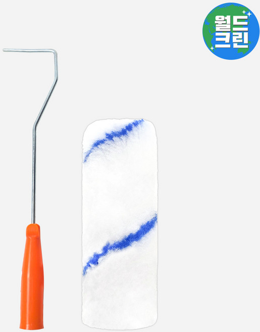 월드크린 이지 페인트 롤러대 롱 4호 75mm+이지 리필 4호 100mm 1p 로라 도배 미장 도장 셀프 페인팅, 이지페인트롤러대롱4호+이지리필4호1p, 혼합색상