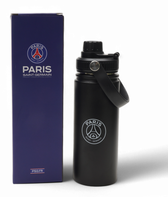 파리 생제르맹 렌즈 텀블러 18oz 보온 보냉 스테인레스 물병, 블랙, 1개, 530ml