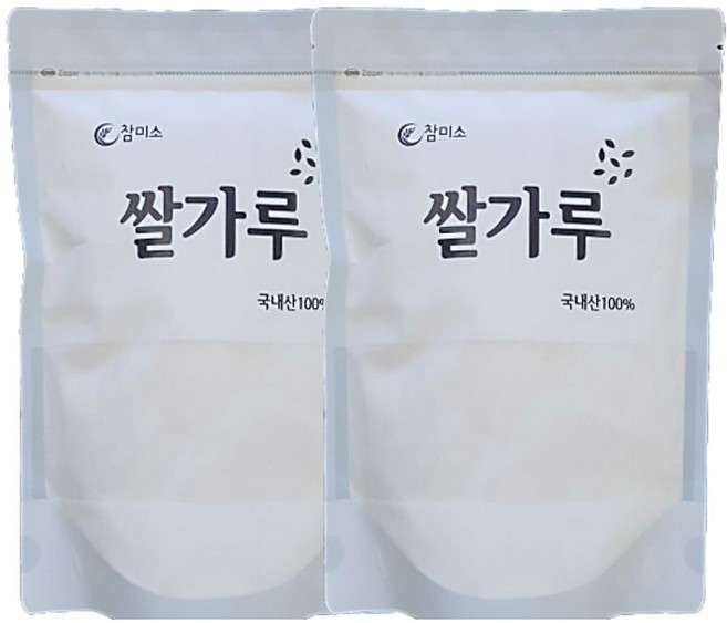 참미소 쌀가루 국내산 국산 이유식 부침개 호박죽, 500g, 2개