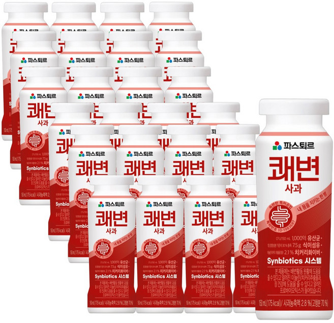 파스퇴르 쾌변요구르트 사과 150ml, 24개