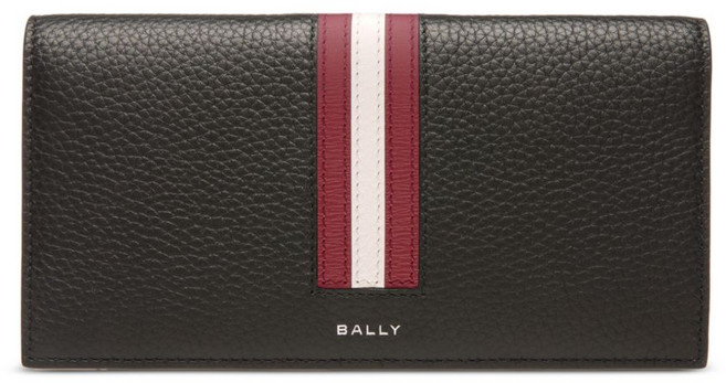 발리 스트라이프 트리밍 가죽 지갑