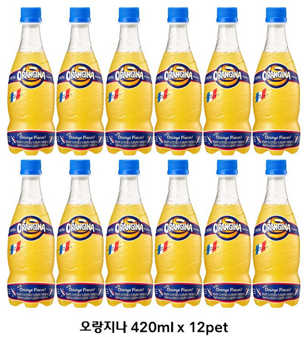 오랑지나 420ml 12p 오렌지 리얼과즙 탄산음료, 12개