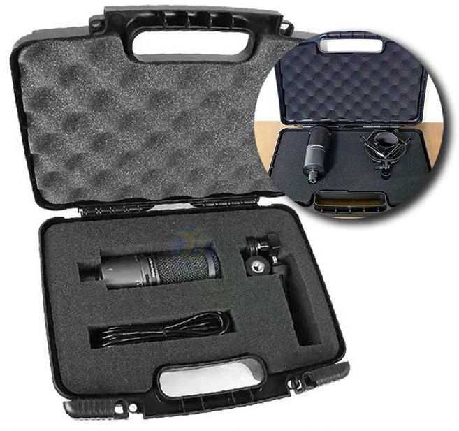 알케이브 마이크 케이스 하드케이스 가방 보관함 콘덴서 무선 핀 인터넷방송 유튜브 야외 수납 촬영, 블랙, 1개