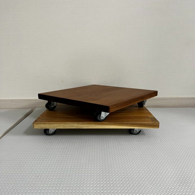 고무나무 아카시아 화분 받침대/공기청정기 받침대/이동식 받침대, 1개