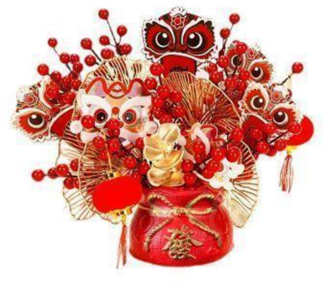 新年擺件福桶 髮財紅果 蛇來運轉 喬遷禮物, 桌麵擺件