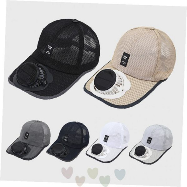 여름 야외활동 통풍 메시 캡 내장형 휴대용 충전식 쿨링 바람 모자 낚시 등산, 상세페이지 참조, 베이지