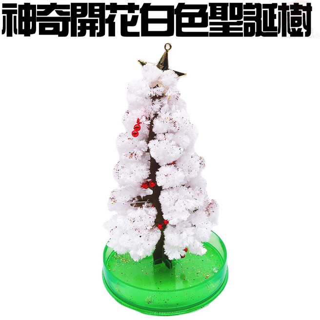 GS MALL 台灣製造 魔法樹 開花樹 成長樹 紙花 交換禮物, 一組, 白色