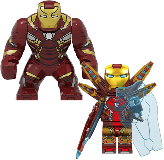 BIG & MINI 아이언맨 세트 5종 호환블럭 마블 어벤져스 슈퍼히어로 브릭미니피규어 취미/수집/장식/컬렉션용 커스텀 블록피겨, IRON103. BIG&MINI 아이언맨 VER.1, 1개