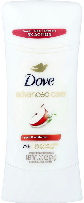 도브 어드밴스드 케어 산뜻 케어제 데오도런트 사과 및 백차 74g(2.6oz) DVE-45824, 74g, 1개