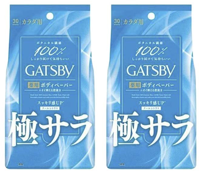 갸스비 데오도란트 샤워 티슈 파우더 쿨 시트러스 30매입, 2개