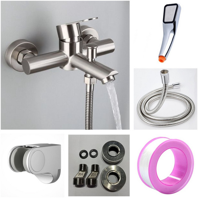 F福利社F B3023 304不鏽鋼沐浴水栓套組, 1個, B3023不銹鋼沐浴龍頭套組