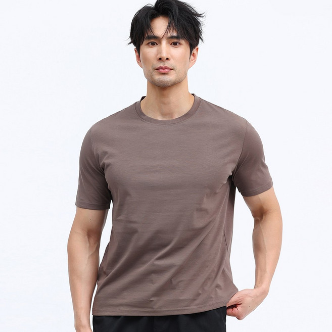 글리멜로 남자 여름 급속냉각 쿨 아이스 스판 라운드 반팔 티셔츠