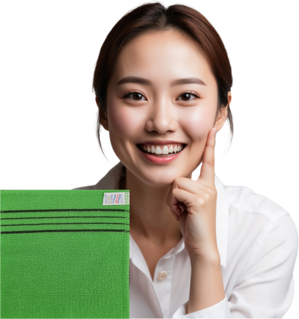 국내산 이태리 때타올 100%비스코스 각질제거 4P 1세트, 1개, 4개입, 그린