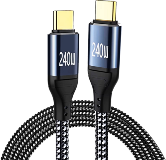 240W C to C 고속충전 케이블 PD, 1개, 블랙, 3m