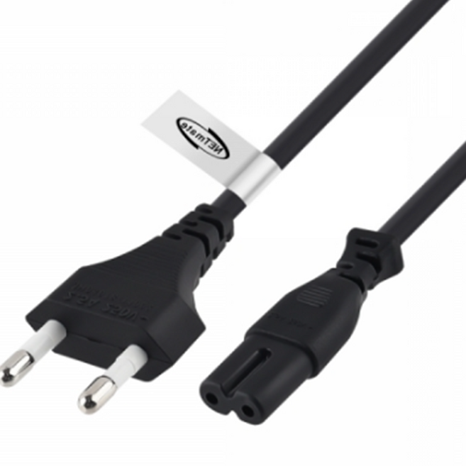 220V전용 짧은 AC파워케이블 전원선 2구 8자형 0.6m