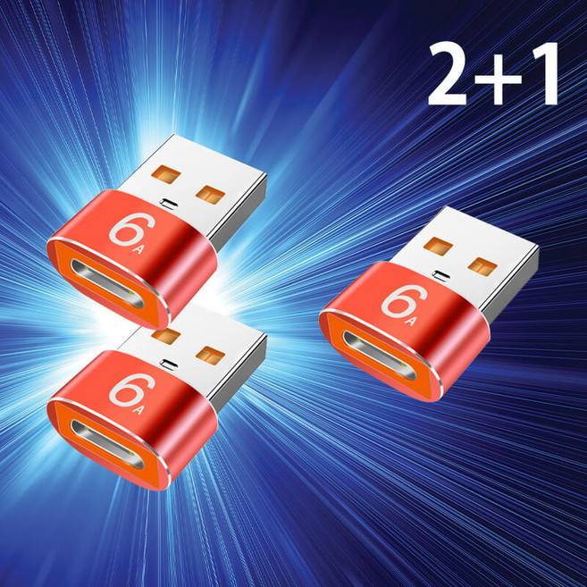 넥스트블루 USB 3.0 젠더 A TO C 타입 잰더 X3 폰 충전기 잭 단자 연결 어댑터 암 수 변환, 3개, 레드, 20mm