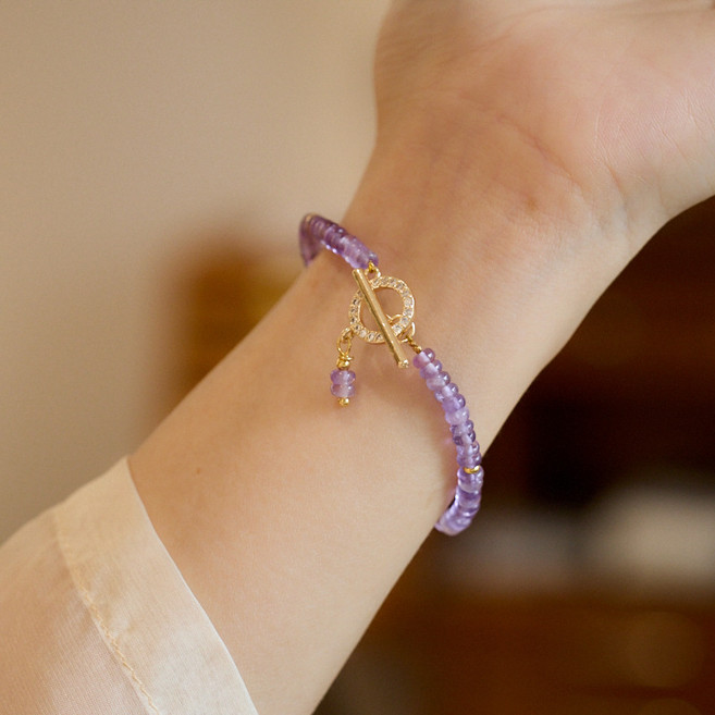 자오자오 천연석 자수정 팔찌 치유 힐링 소원 성취 행운