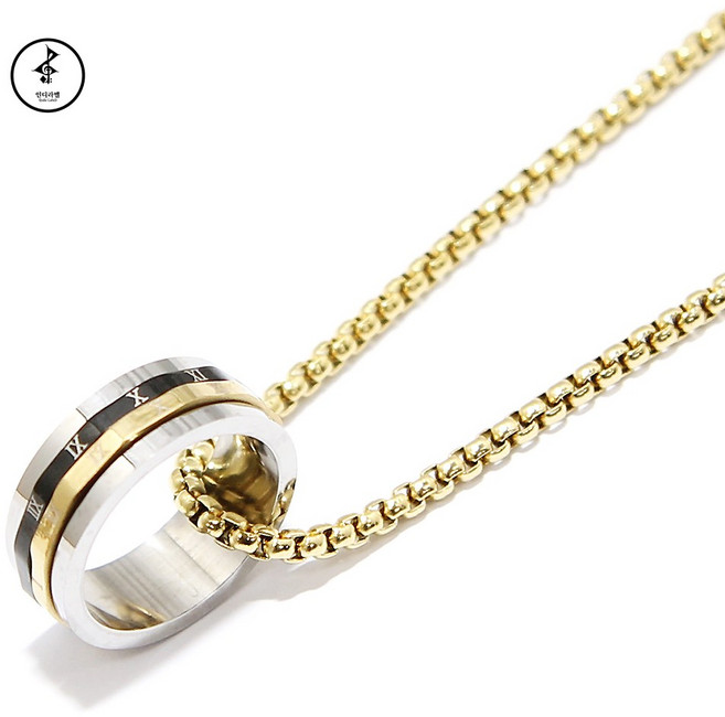 인디라벨 남성용 3색 반지 목걸이