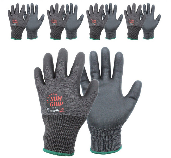한우 썬그립 NBR 코팅 방한 기모장갑, 5세트