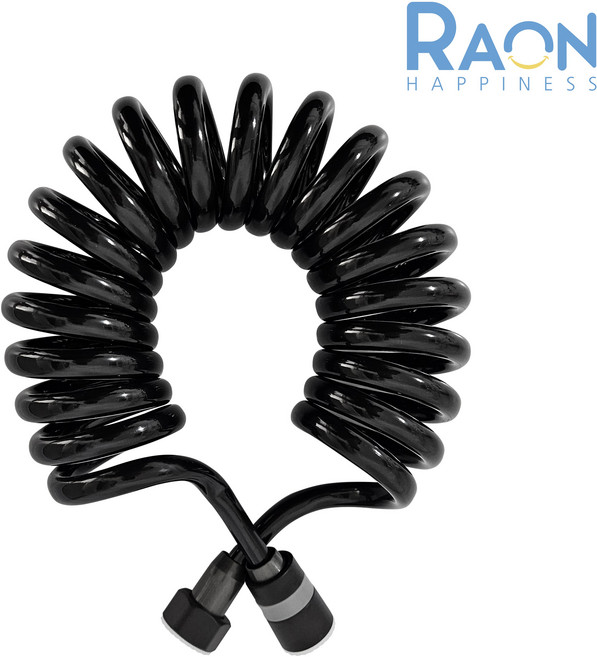 내집클로버 스프링샤워호스 코일호스 pu, 블랙, 3m