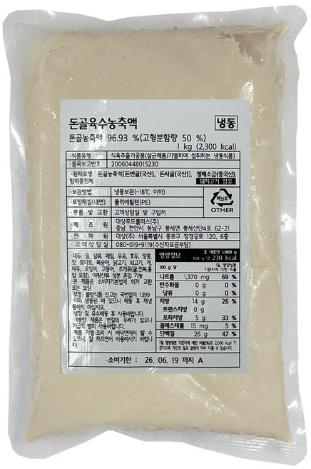 대상 돈골육수농축액, 1개, 1kg