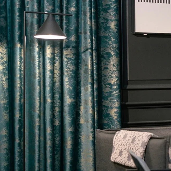 이탈리아 벨벳 단색 거실 및 커튼 1개, 08 W150-H220CM 1PC, 01 Rod Pocket, 01 green