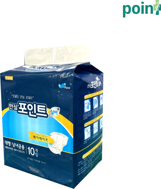 안심 포인트 겉기저귀 실버 대형 매직테이프 600cc 공식홈페이지, 10개입, 6개