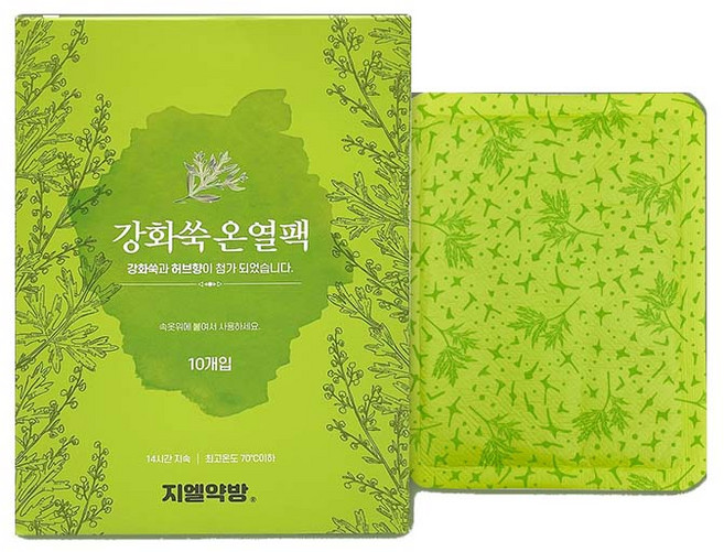 지엘약방 강화쑥 온열팩 붙이는 쑥찜질팩, 10개