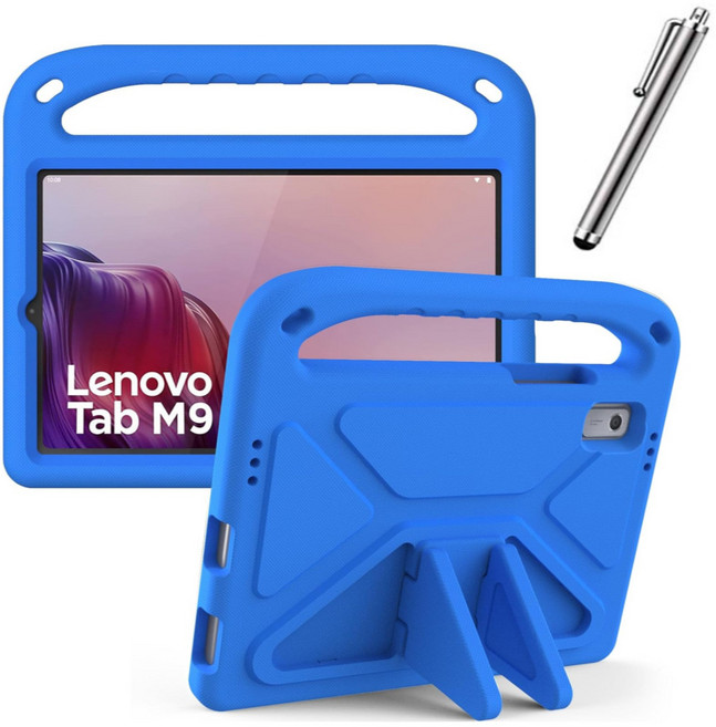 레노버탭 M9 호환 케이스 에바폼 스탠딩 커버 TB-310FU 아이친구 Lenovo Tab M9 9inch, 블루
