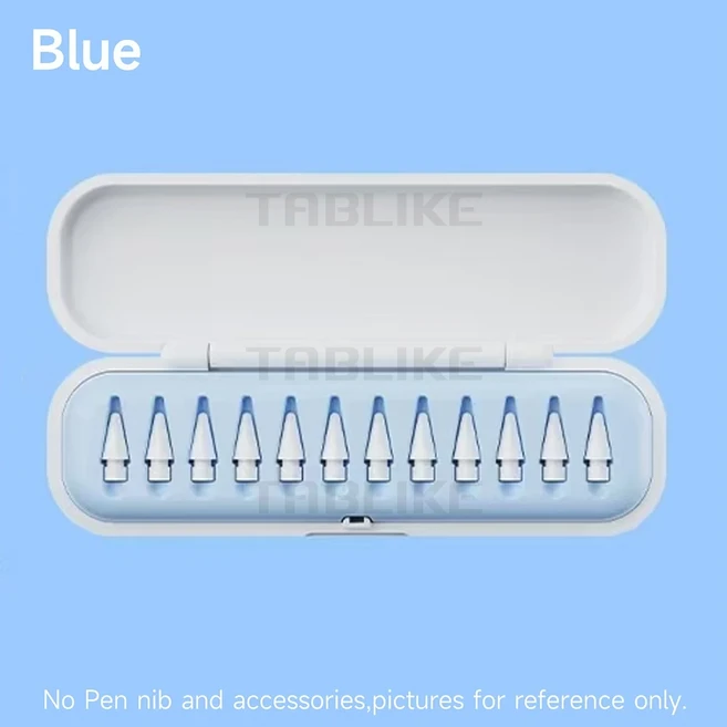 TABLIKE 펜 팁 Apple Pencil 스타일러스 펜촉용 보관함 456812 슬롯 주최자 상자 그리기용 보호 케이스 커, 09 12 slot Blue
