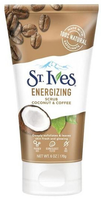 St. Ives 스크럽 코코넛 커피 에너자이징 170g(6온스) 111429, 1개, 170g
