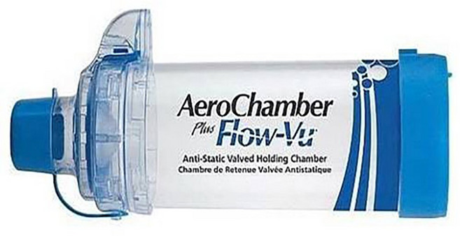 에어로챔버 천식 스페이서 (정식수입제품) AeroChamber Plus Flow-vu Spacer, 1개, 에어로챔버(성인마우스피스형)