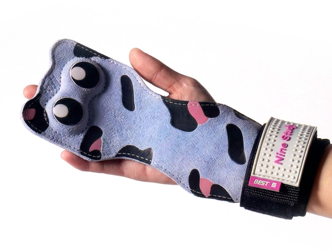 슈아미 러블리 캣 그립 프로 여성 헬스 리프팅 스트랩 양손 손바닥 손목 보호, 1세트, 핑크블루