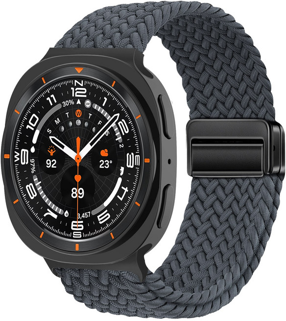 Fegwilde 갤럭시워치8/8클래식 호환 마그네틱 브레이드 스포츠 루프 스트랩 40MM/44MM/46MM, 우주회색