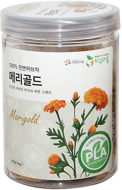지구마을 옥수수전분 생분해필터 PLA 메리골드 허브티백차, 600mg, 30개입, 1개