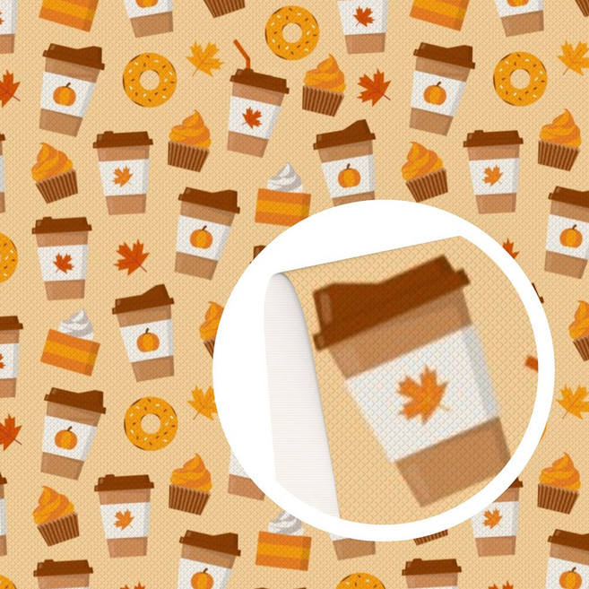 식품 주스 커피 비스킷 케이크 인쇄 합성 인조 가죽 시트 DIY 활 공예 선물 장식 비닐 20x33cm, 1147824, 1개