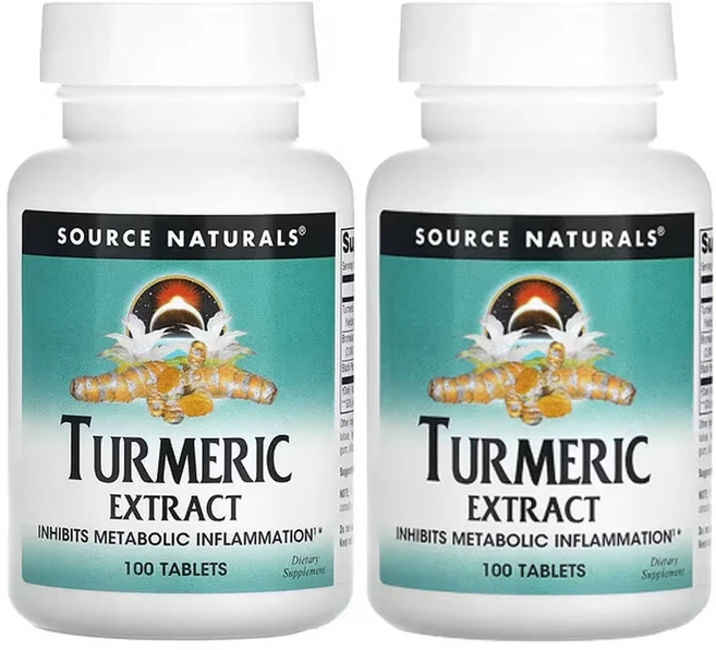 소스 네츄럴스 강황 추출물 100정, 2병, 2팩 - 쿠팡