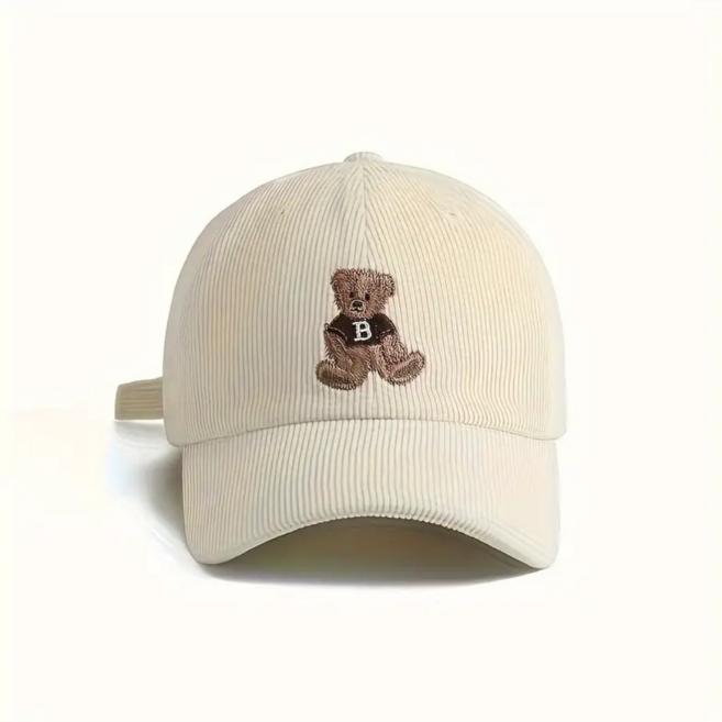 COVERONE 캐주얼 곰돌이 자수 볼캡 야구모자