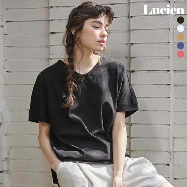 루시앙 루시앙 수피마코튼 100% 브이넥 티셔츠 (5color)