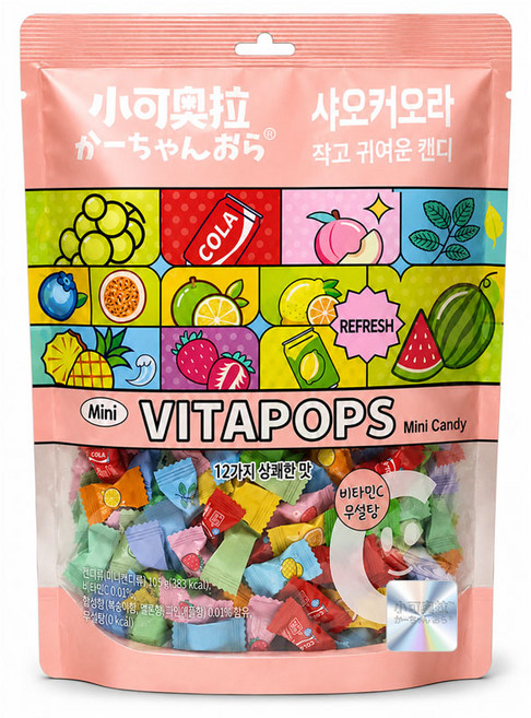 한국총판 샤오커오라 비타팝스캔디 12가지맛 믹스, 500g, 1개